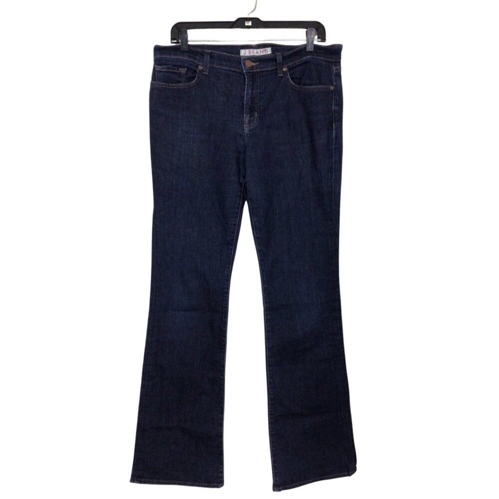 J Brand Jeans Women’s 31 Blue Flare Pure Dark Wash Denim Flared Leg Stretch